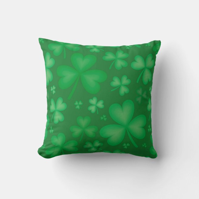 Green Irish Shamrock Sierkussen (Voorkant)