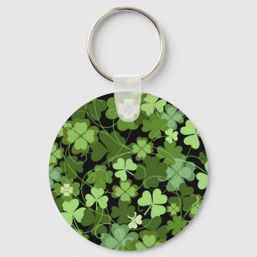 Green Irish Shamrock Sleutelhanger (Voorkant)