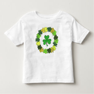 Green Irish Shamrock Wreath St. Patrick's Day Kinder Shirts