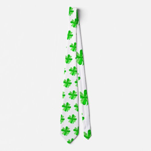 Green Irish Shamrock Young Clover St Patrick's Day Stropdas (Voorkant)