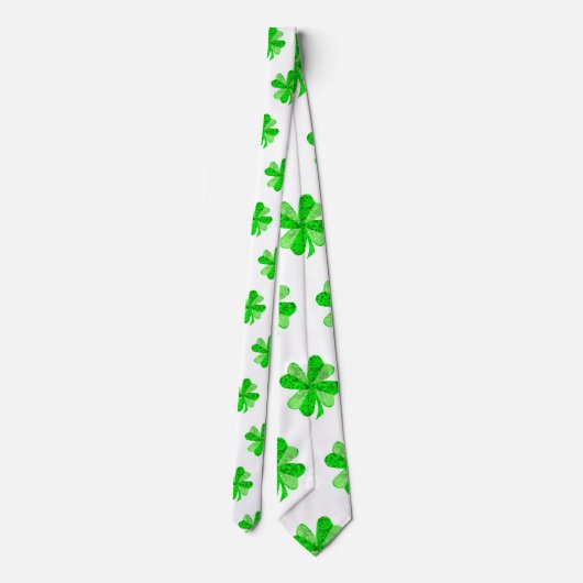 Green Irish Shamrock Young Clover St Patrick's Day Stropdas (Achterkant)