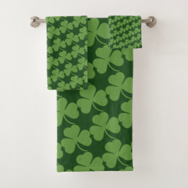 Green Irish Shamrocks Bad Handdoek