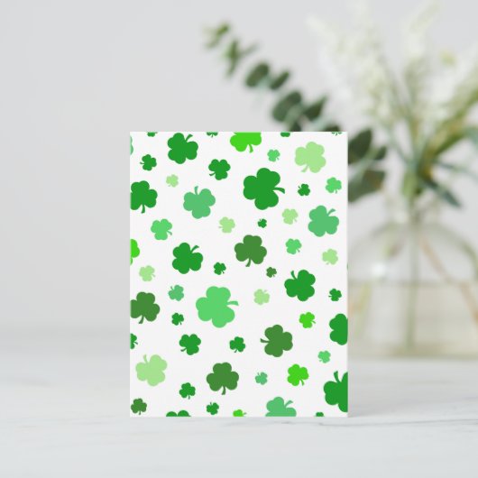 Green Irish Shamrocks Briefkaart (Staand voorkant)