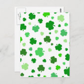 Green Irish Shamrocks Briefkaart (Voorkant / Achterkant)