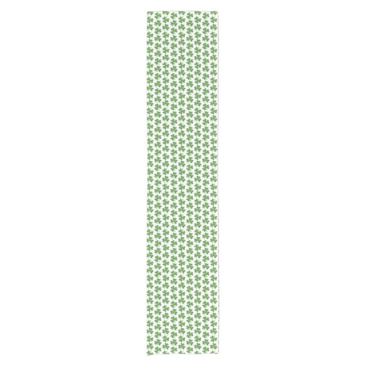 Green Irish Shamrocks Pattern Korte Tafelloper (Voorkant)
