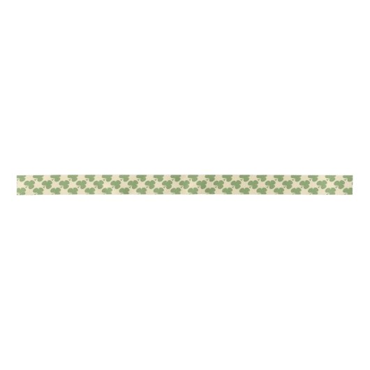 Green Irish Shamrocks Pattern Satijnen Lint (Voorkant)