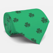 Green Irish Shamrocks Polka Dots Pattern Stropdas (Opgerold)