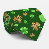 Green Irish Shamrocks Stropdas (Opgerold)