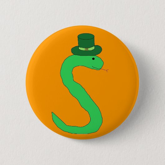Green Irish Snake pin Ronde Button 5,7 Cm (Voorkant)