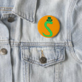 Green Irish Snake pin Ronde Button 5,7 Cm (In situ)