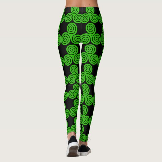 Green Irish Triskel Happy St Patrick B Leggings (Achterkant)