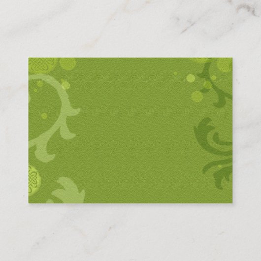 Green Irish Wedding Reception Informatiekaartje (Achterkant)