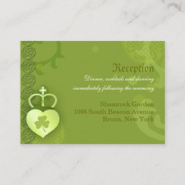Green Irish Wedding Reception Informatiekaartje