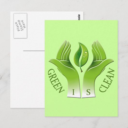 GREEN IS CLEAN BRIEFKAART (Voorkant / Achterkant)