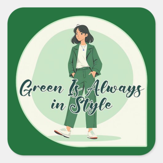 Green Is My Vibe Shirt – St Patrick’s Autocolante Vierkante Sticker (Voorkant)