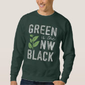 Green Is The New Black Eco Friendly Slogan Trui (Voorkant)