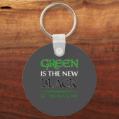 Green Is The New Black Funny Irish St. Patrick's D Sleutelhanger (Voorkant)