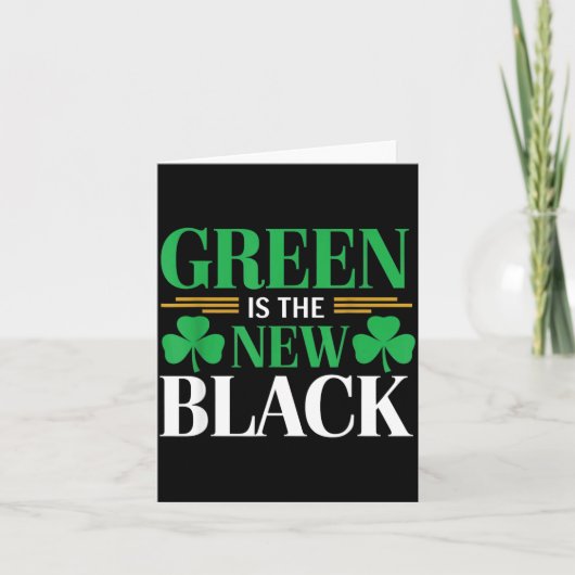Green Is The New Black - St. Patrick’s Day Shamroc Kaart (Voorkant)