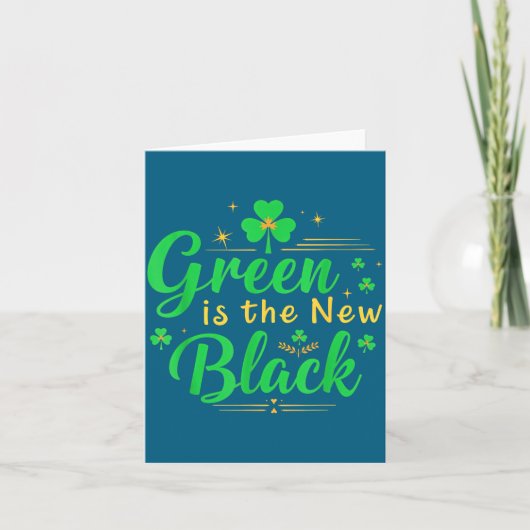 Green Is The New Black - St. Patrick’s Day Shamroc Kaart (Voorkant)