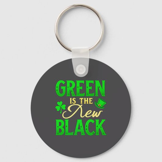 Green Is The New Black - St. Patrick’s Day Shamroc Sleutelhanger (Voorkant)