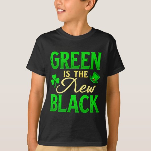 Green Is The New Black - St. Patrick’s Day Shamroc T-shirt (Voorkant)