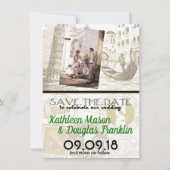 Green Italy Passport Save the Date Kaart (Achterkant)