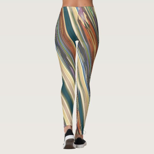 Green Ivory Irregular Stripes Leggings (Achterkant)