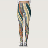 Green Ivory Irregular Stripes Leggings (Voorkant)