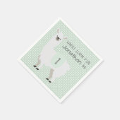 Green & Ivory Whole Llama Fun Baby 1e verjaardag Servet (Hoek)
