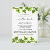 Green Ivy - 3x5 Baby shower uitnodiging (Staand voorkant)