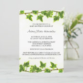 Green Ivy - Baby shower Uitnodiging (Staand voorkant)