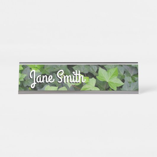 Green Ivy Botanical Print Bureau Naambordje (Voorkant)