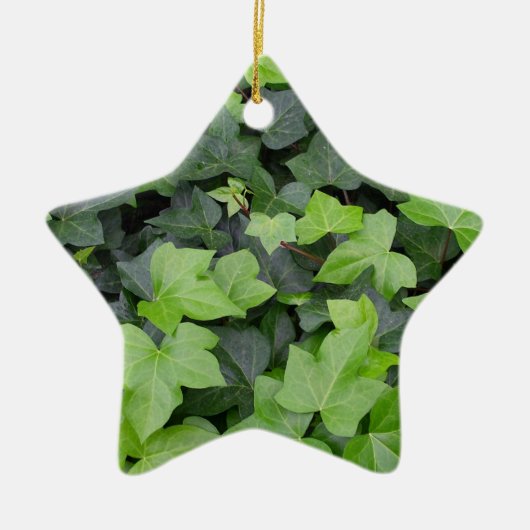 Green Ivy Botanical Print Keramisch Ornament (Voorkant)