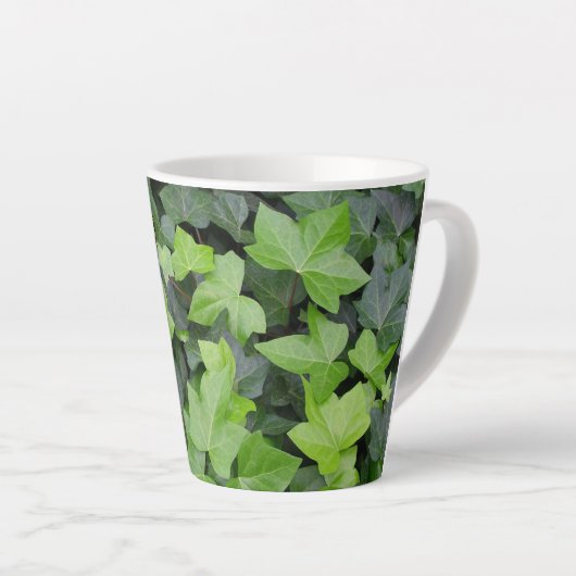 Green Ivy Botanical Print Latte Mok (Rechterhoek)