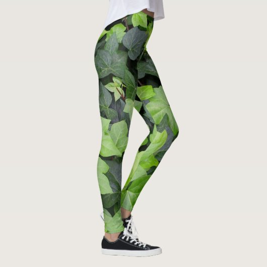 Green Ivy Botanical Print Leggings (Rechts)