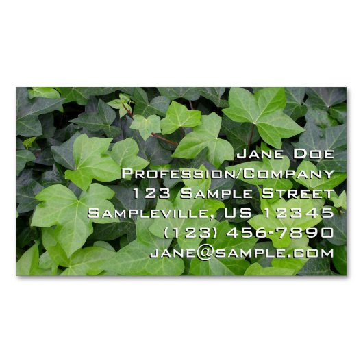 Green Ivy Botanical Print Magnetisch Visitekaartje (Voorkant)