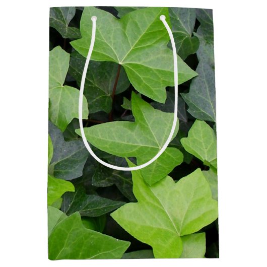Green Ivy Botanical Print Medium Cadeauzakje (Voorkant)