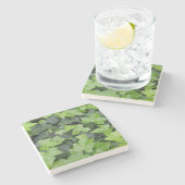 Green Ivy Botanical Print Stenen Onderzetter (Zijkant)