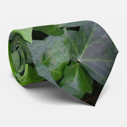 Green Ivy Botanical Print Stropdas (Opgerold)