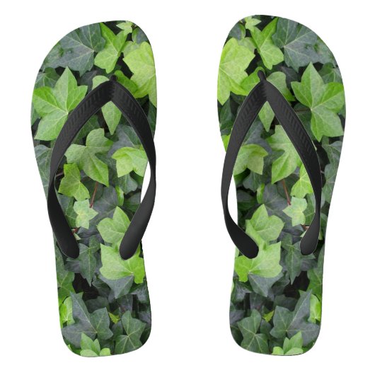 Green Ivy Botanical Print Teenslippers (Voetbed)