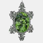 Green Ivy Botanical Print Tin Sneeuwvlok Ornament (Links)