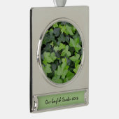 Green Ivy Botanical Print Verzilverd Banner Ornament (Rechts)