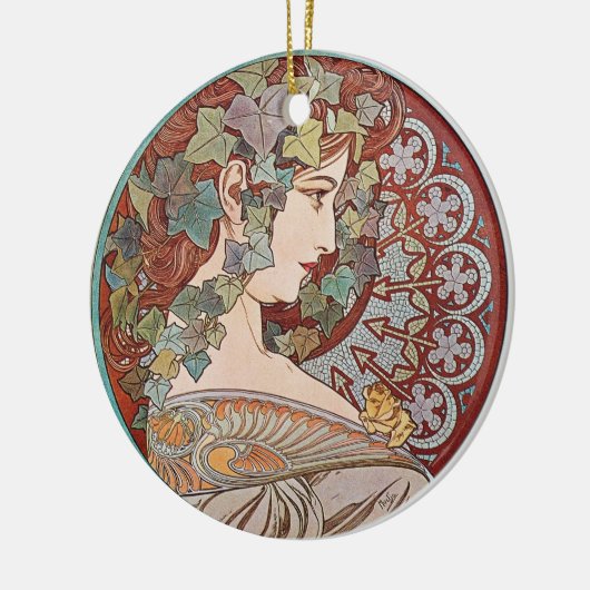 Green Ivy Goddess Art Keramisch Ornament (Links)