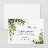 Green Ivy Hartelijk dank voor uw begrafeniskaart,  Bedankkaart (Voorkant / Achterkant)