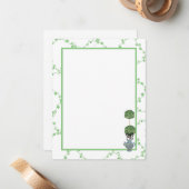 Green Ivy Lattice Topiary Ginger Jar Jars Notitiekaartje (Voorkant / Achterkant in situ)