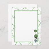 Green Ivy Lattice Topiary Ginger Jar Jars Notitiekaartje (Voorkant / Achterkant)