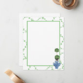 Green Ivy Lattice Topiary Ginger Jar Jars Notitiekaartje (Voorkant / Achterkant in situ)