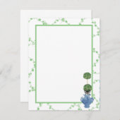 Green Ivy Lattice Topiary Ginger Jar Jars Notitiekaartje (Voorkant / Achterkant)