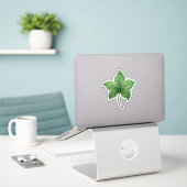 Green Ivy Leaf Botanical Sticker (Laptop op bureau)