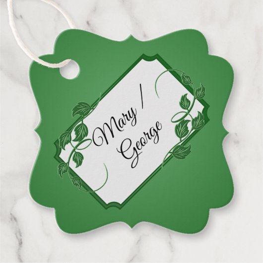 Green Ivy met namen Bedankjes Labels (Voorkant)